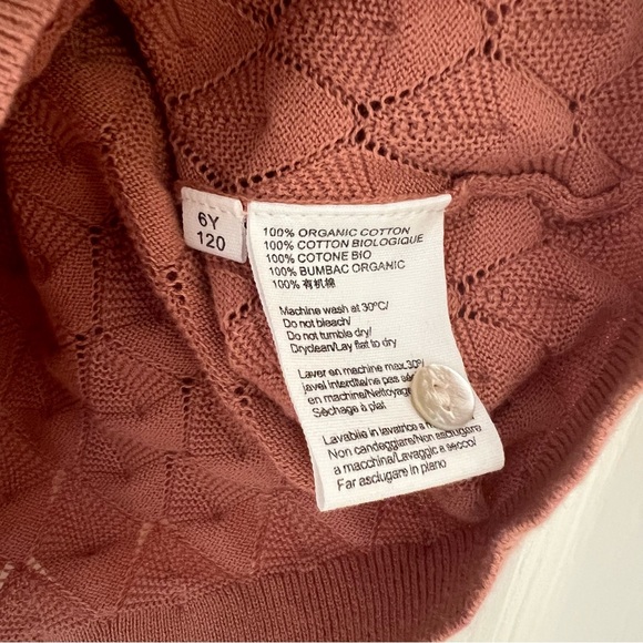 FUB Organic Cotton Fine Knit Pointelle Polo Shirt Sandstone 6Y - Picture 8 of 9